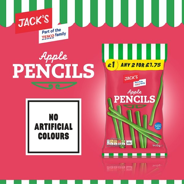 Jack's Apple Pencils 140g (10 x 140g) - Honesty Sales