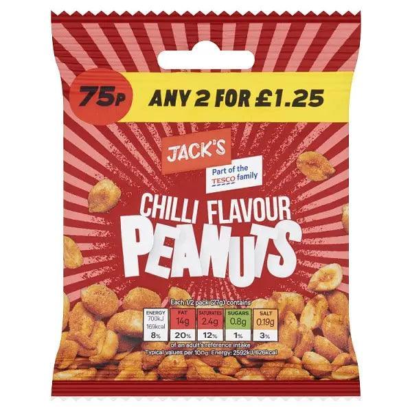 Jack's Chilli Flavour Peanuts 55g (Case of 24) - Honesty Sales