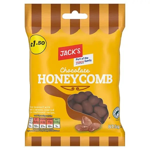 Jack's Chocolate Honeycomb 87.5g (Case of 18) - Honesty Sales