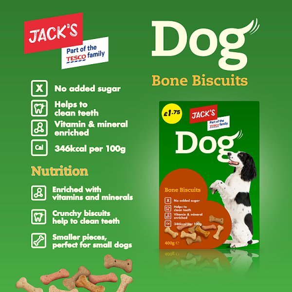 Jack's Dog Bone Biscuits 400g (Case of 5) - Honesty Sales