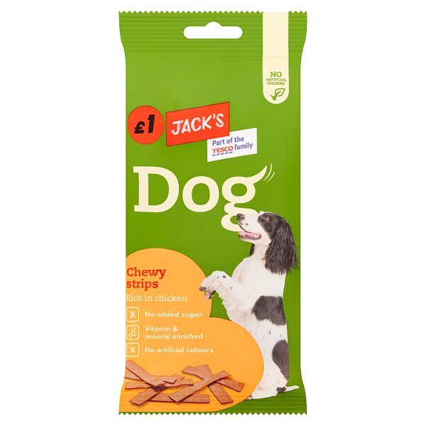 Jack's Dog Chewy Strips Rich in Chicken 150g (Case of 15) - Honesty Sales