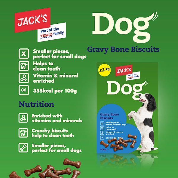 Jack's Dog Gravy Bone Biscuits 500g (Case of 5) - Honesty Sales