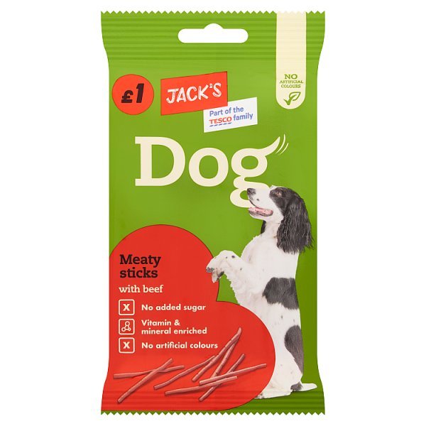 Jack's Dog Meaty Sticks with Beef 100g (Case of 14) - Honesty Sales