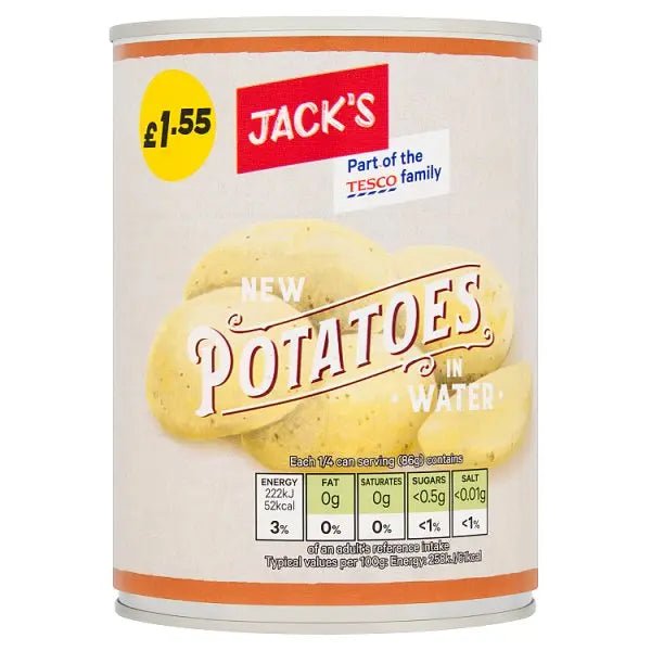 Jack's New Potatoes in Water 560g (Case of 12) - Honesty Sales