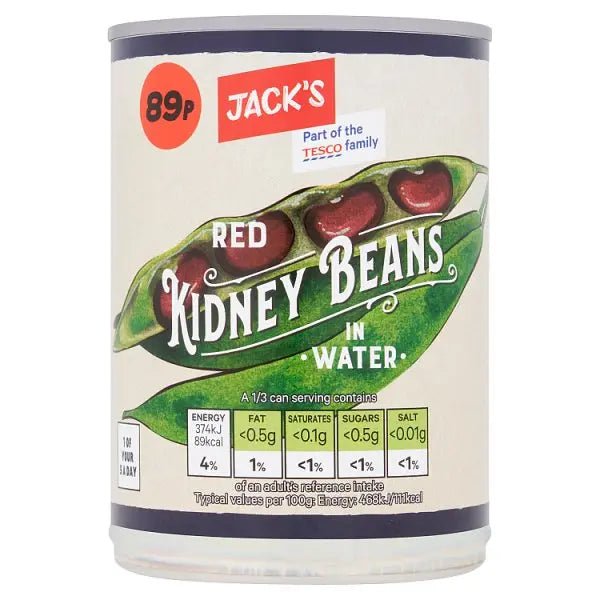 Jack's Red Kidney Beans in Water 400g (Case of 12) - Honesty Sales