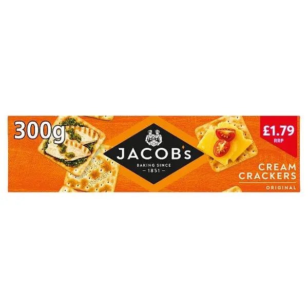 Jacobs Cream Crackers Original 300g (Case of 12) - Honesty Sales