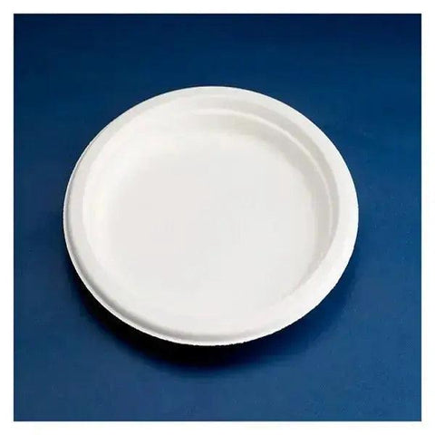 3371 NATURE PLATE ROUND 24.5CM BIODEG. WHITE EXTRA LARGE 9x50(450) UKPLT=40 - Honesty Sales U.K