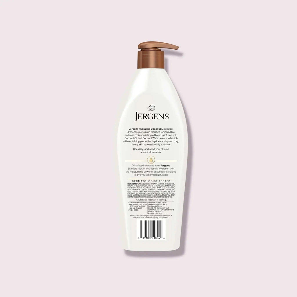 Jergens Hydrating Coconut Body Lotion, 16.8 fl oz - Honesty Sales