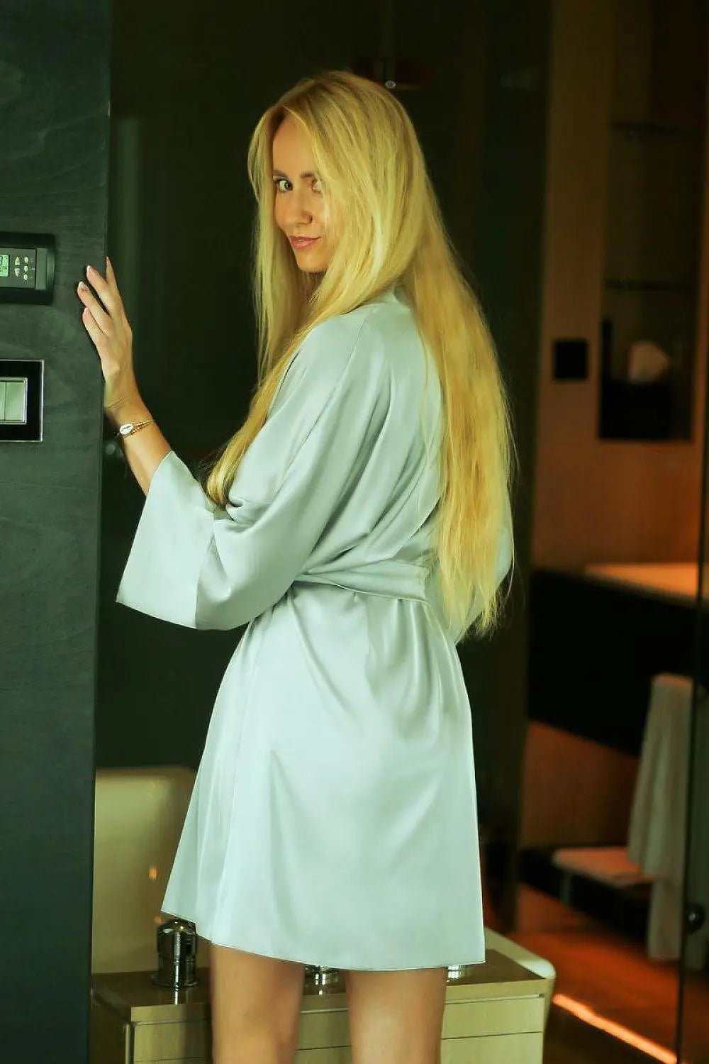 Kalimo comfortable cut bathrobe - Honesty Sales