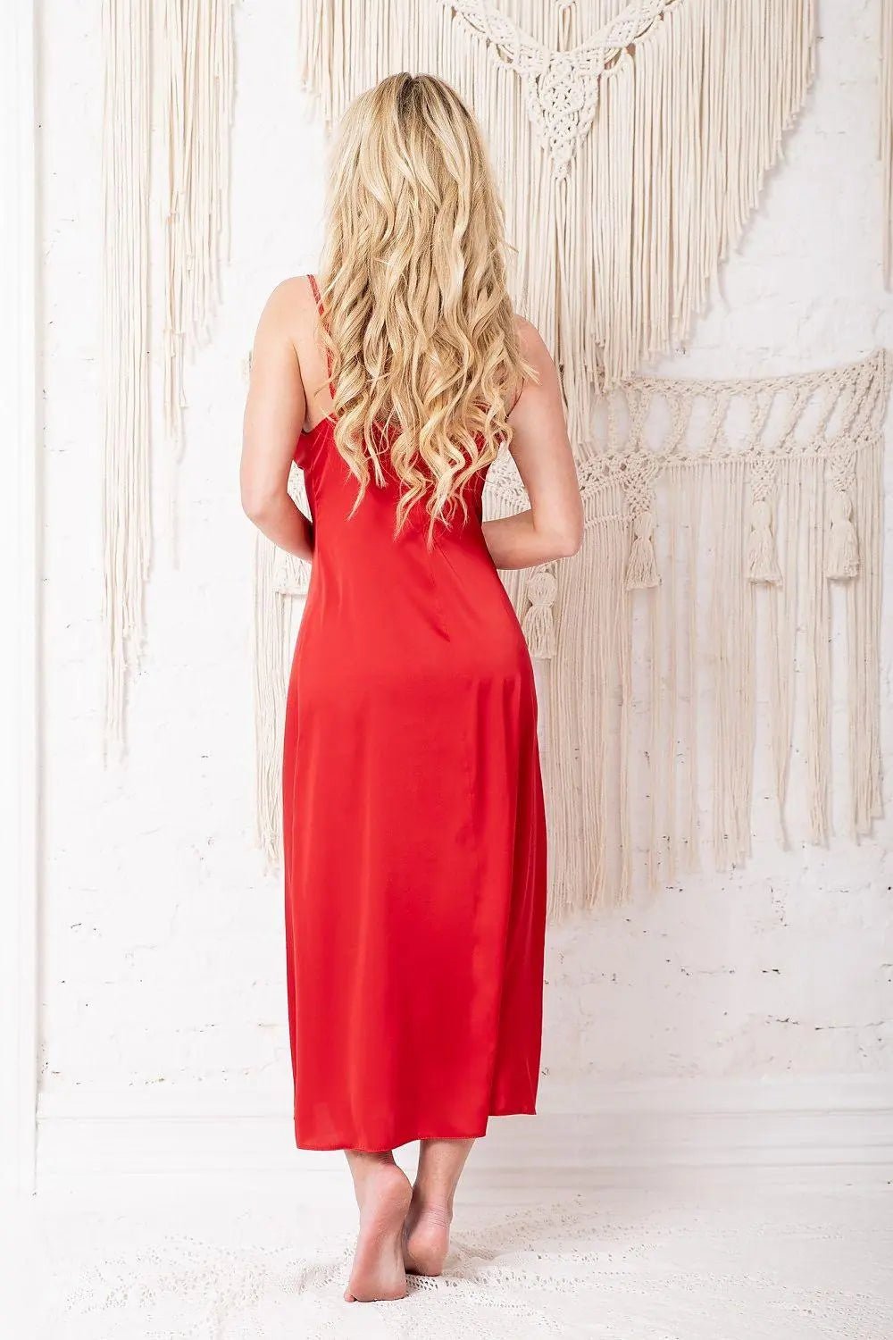 Kalimo high-quality satin, resembling silk nightgown - Honesty Sales