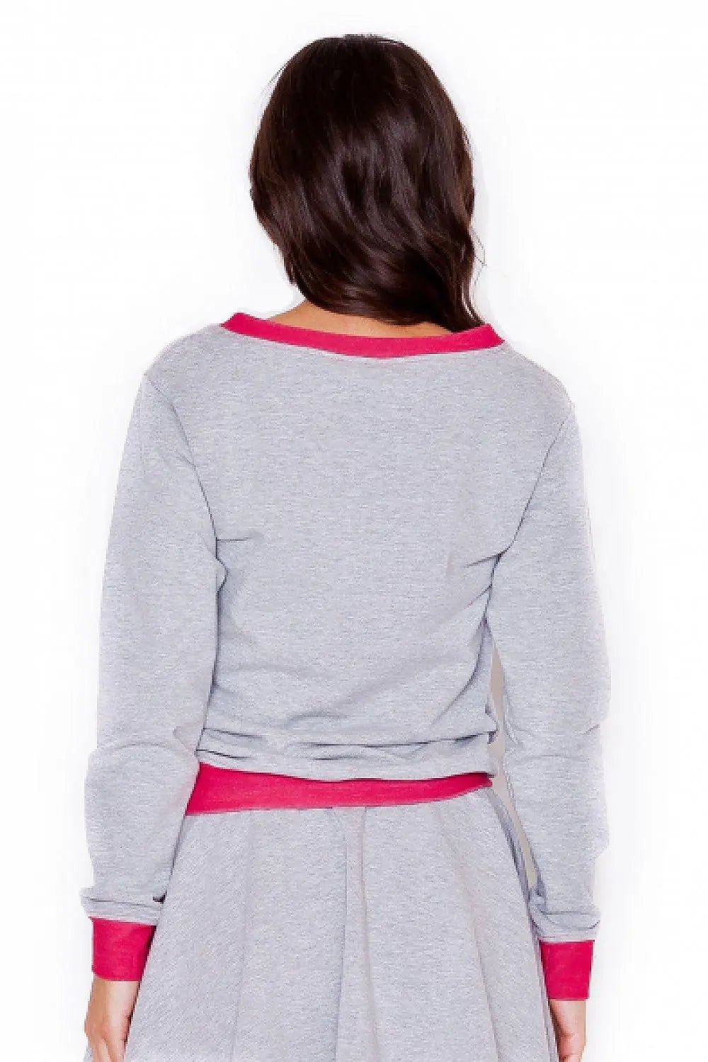 Katrus grey cotton sweatshirt with long sleeves - Honesty Sales