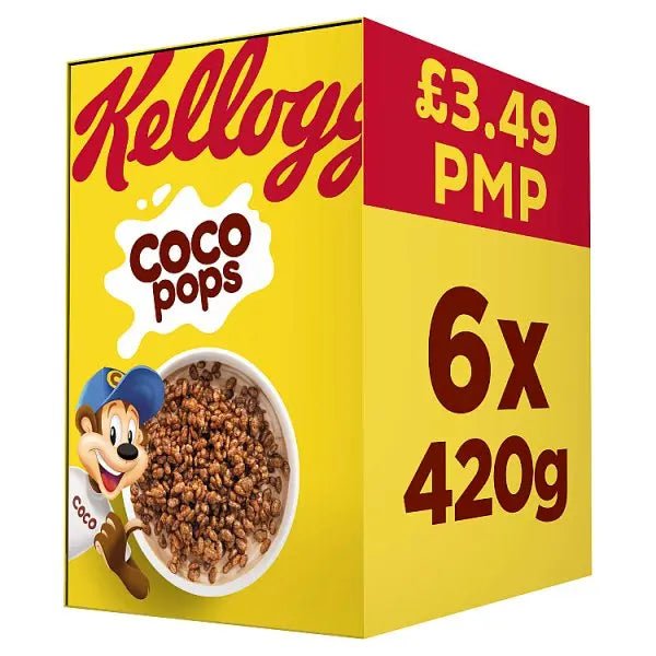 Kellogg's Coco Pops Breakfast Cereal 6 x 420g (Case of 6) - Honesty Sales