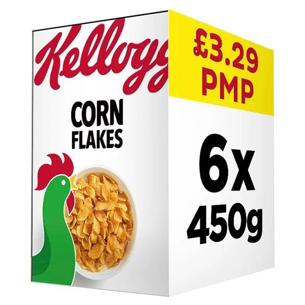 Kellogg's Corn Flakes Breakfast Cereal 6 x 450g (Case of 6) - Honesty Sales