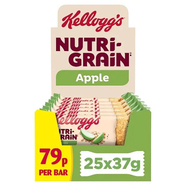 Kellogg's Nutri - grain Apple Snack Bar 25 x 37g (Case of 25) - Honesty Sales