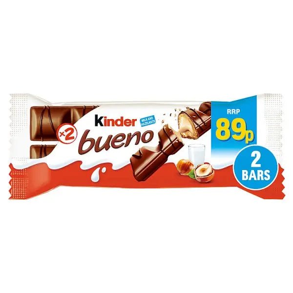 Kinder 2 Bueno Milk & Hazelnut 43g (Case of 30) - Honesty Sales