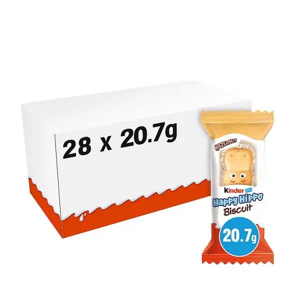 Kinder Happy Hippo Milk & Hazelnut Filling Wafer Biscuit Snack Bar 20.7g (Case of 28) - Honesty Sales