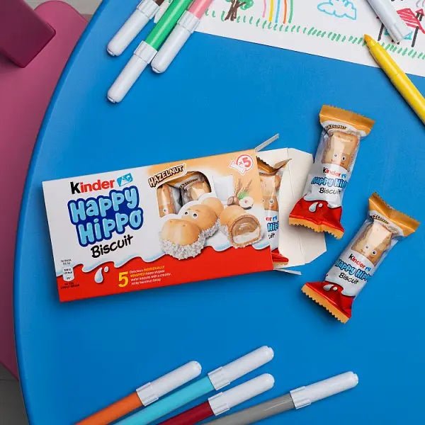 Kinder Happy Hippo Milk & Hazelnut Filling Wafer Biscuit Snack Bar 20.7g (Case of 28) - Honesty Sales