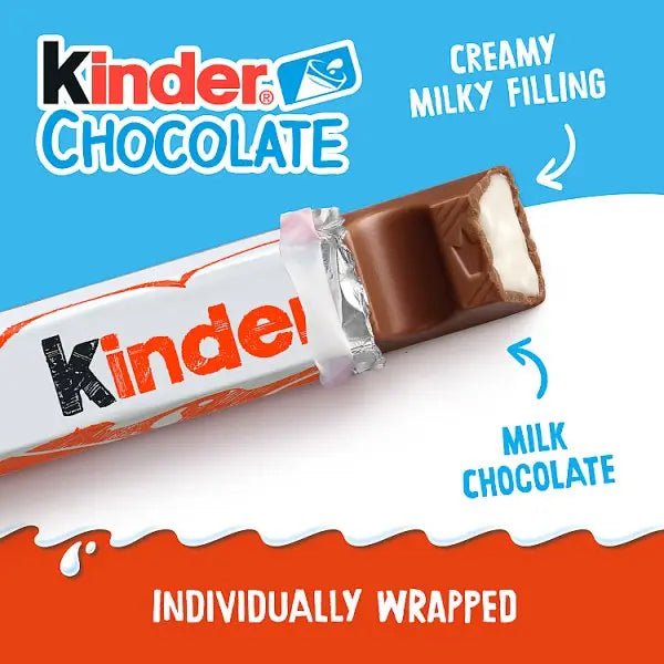 Kinder Medium Bar Chocolate 21g (Case of 288) - Honesty Sales