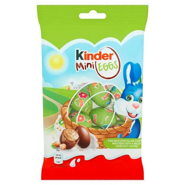 Kinder Milk Chocolate & Hazelnut Mini Easter Eggs Snack Bag 75g (Case of 22) - Honesty Sales
