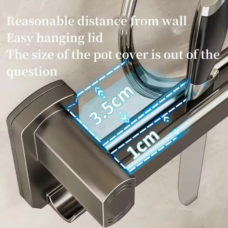 Kitchen Hook Punch - free Hanging Rod Spovel Hanger Row Hook Multifunctional Wall - mounted Storage Knife Holder - Honesty Sales