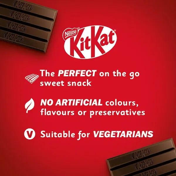 KitKat 4 Finger Dark Chocolate Bar 41.5g (Case of 24) - Honesty Sales