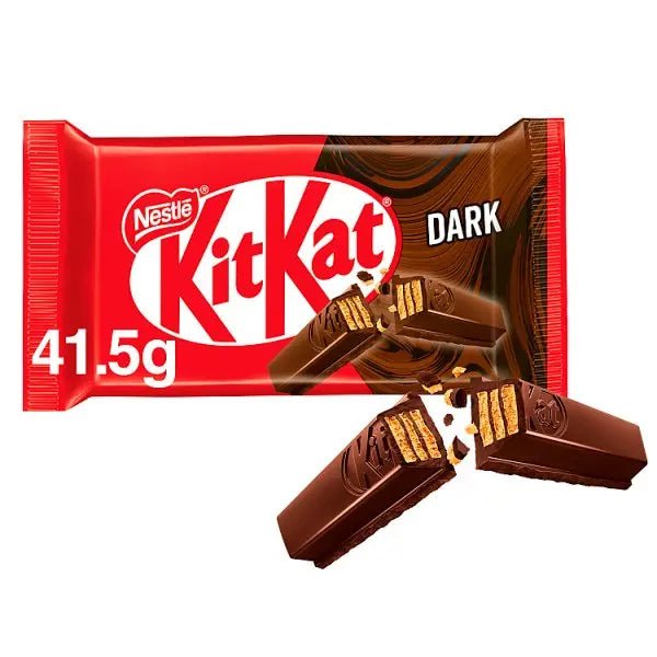 KitKat 4 Finger Dark Chocolate Bar 41.5g (Case of 24) - Honesty Sales