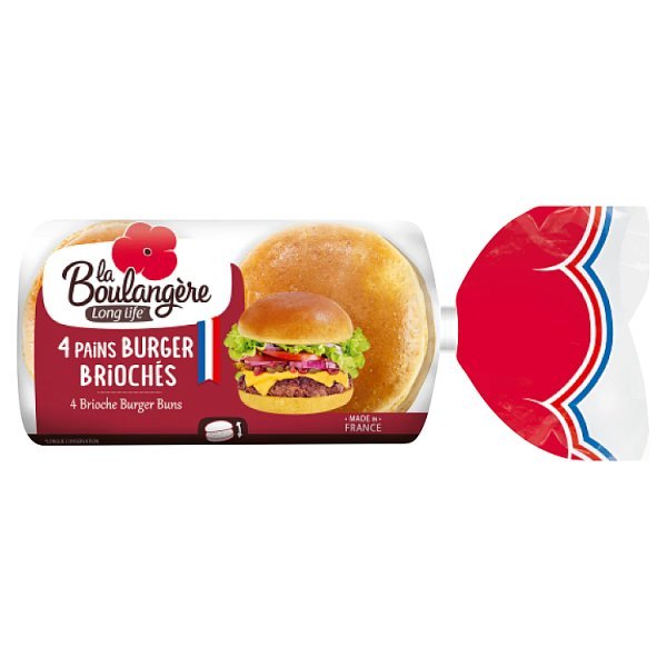 La Boulangère 4 Brioche Burger Buns 200g (10 x 4pk) - Honesty Sales