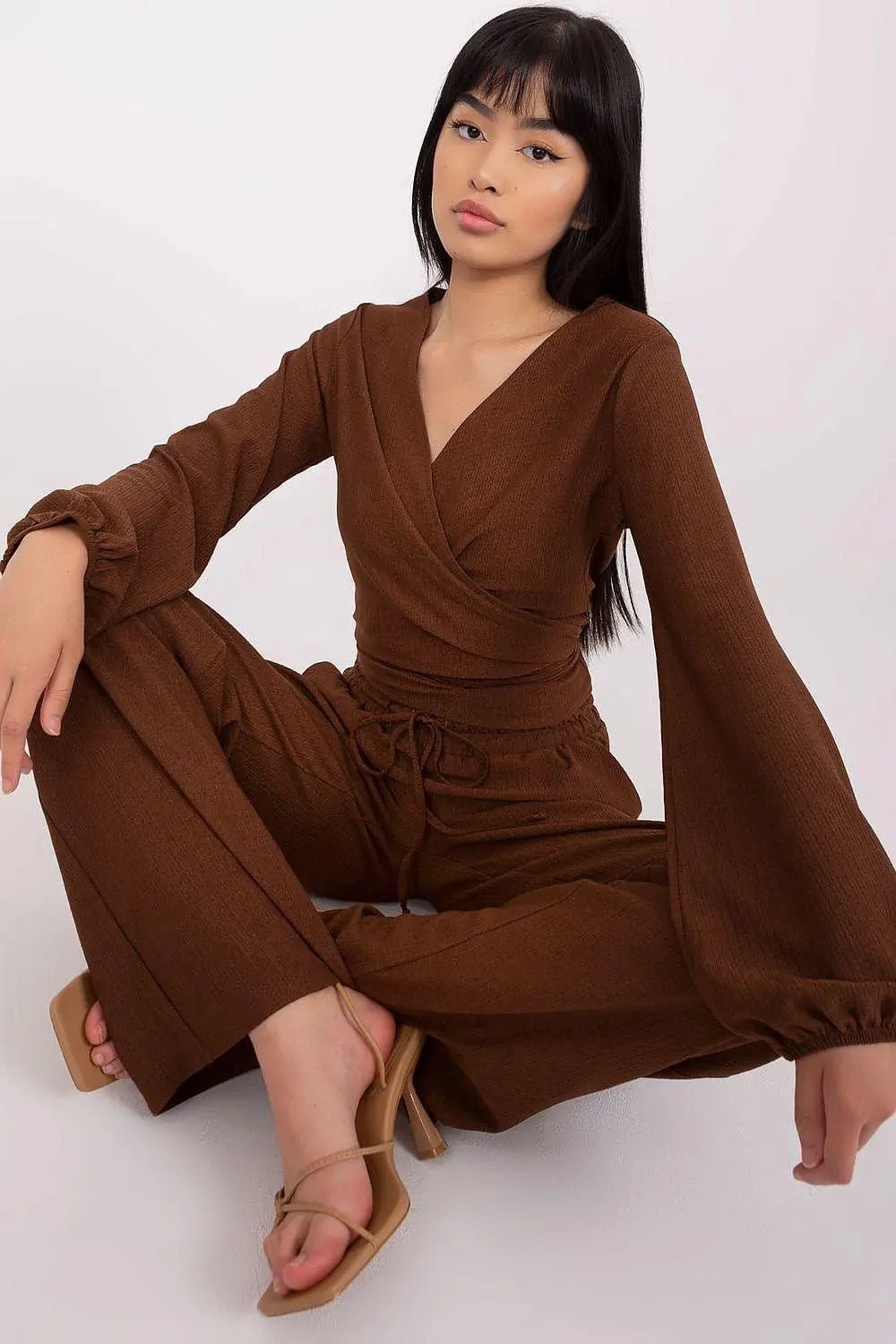 Lakerta casual set of blouse and pants - Honesty Sales