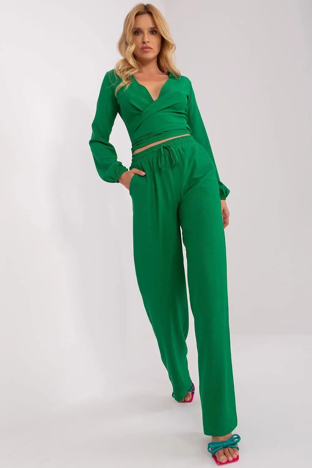 Lakerta casual set of blouse and pants - Honesty Sales