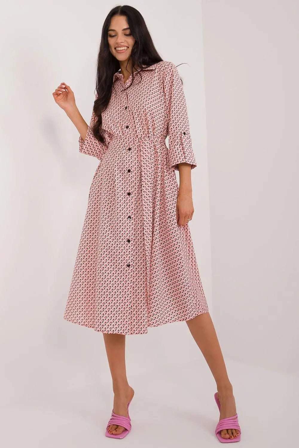 Lakerta flared cut shirt dress - Honesty Sales