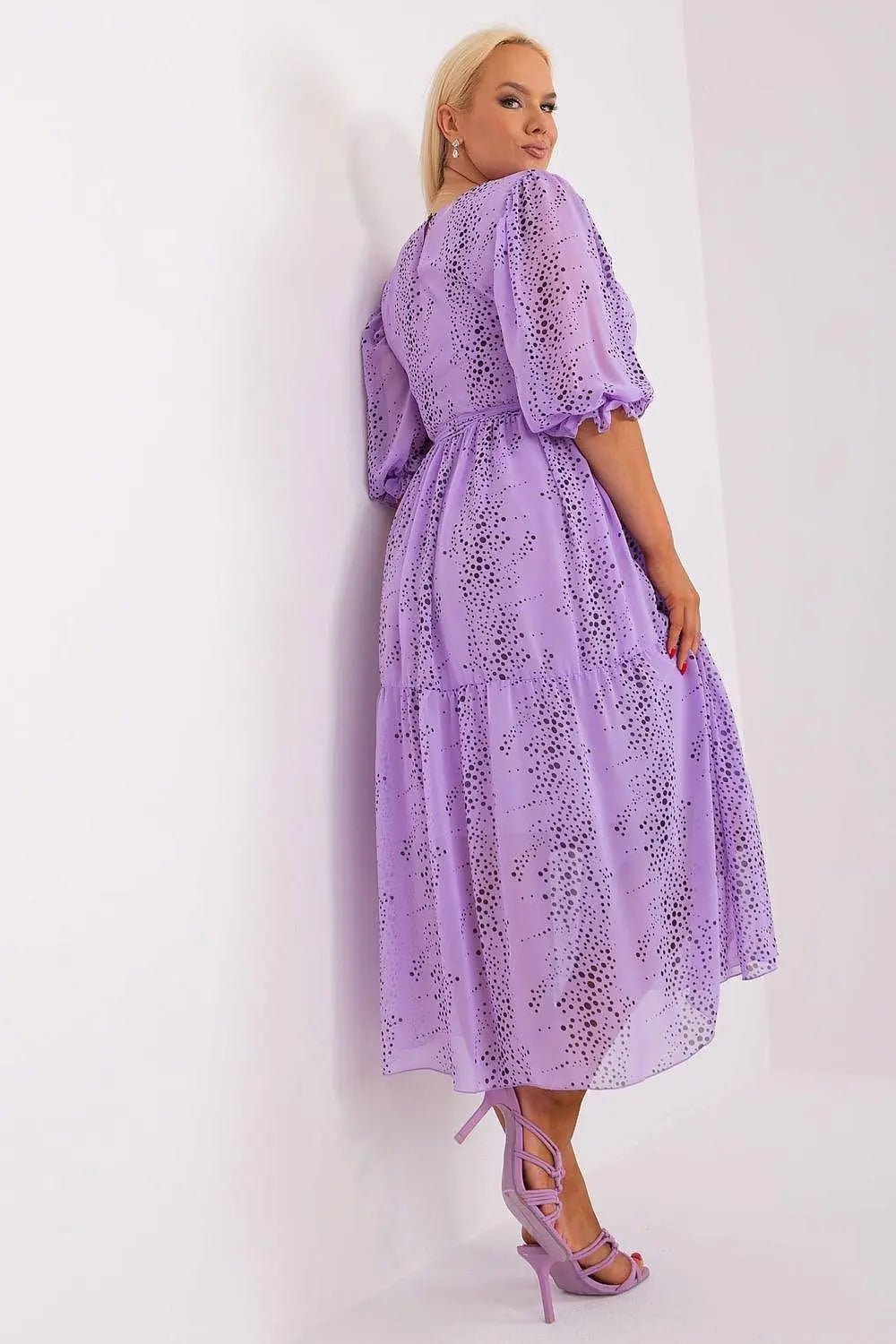 Lakerta round neckline plus size dress - Honesty Sales