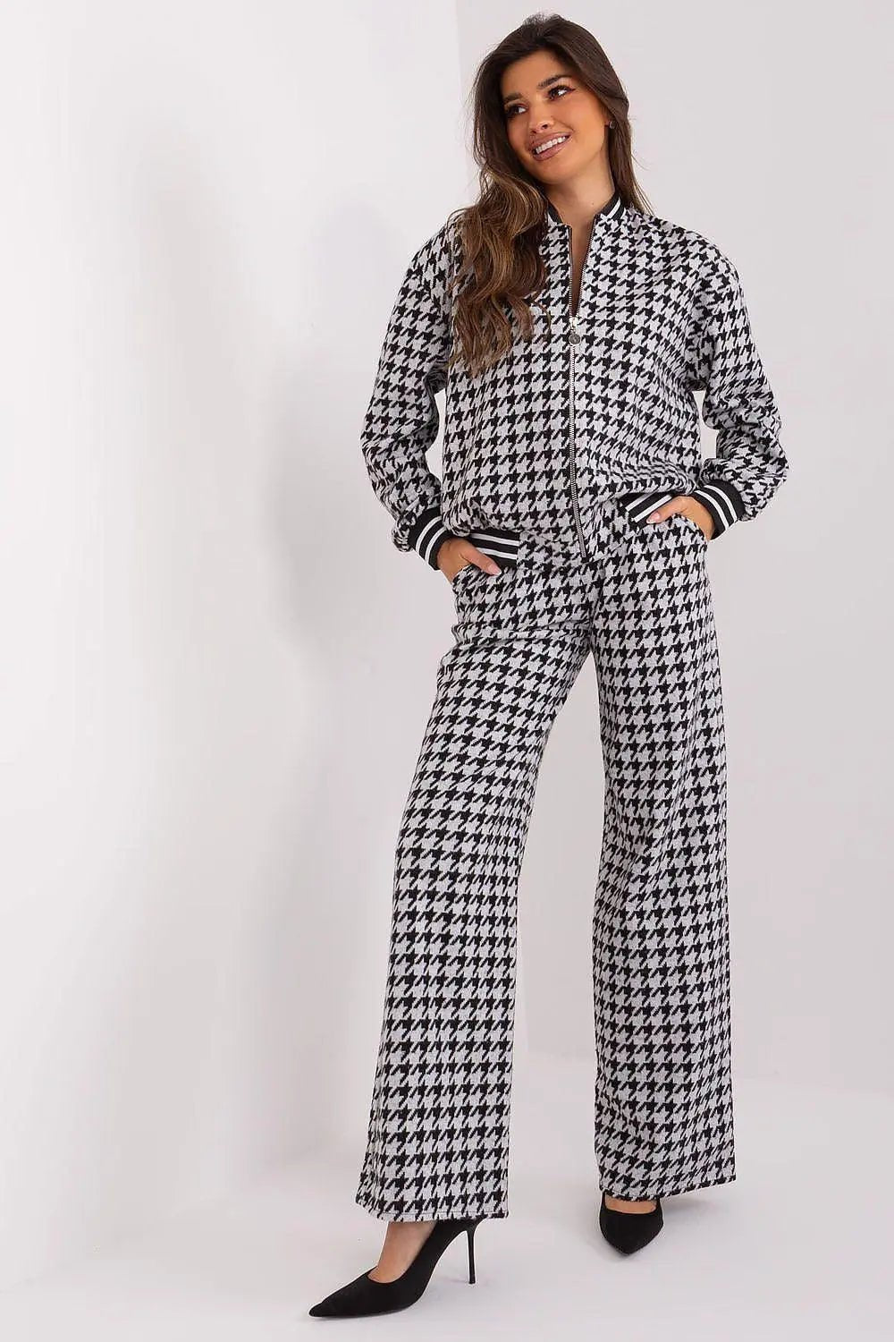 Lakerta zippered sweatshirt with pants - Honesty Sales