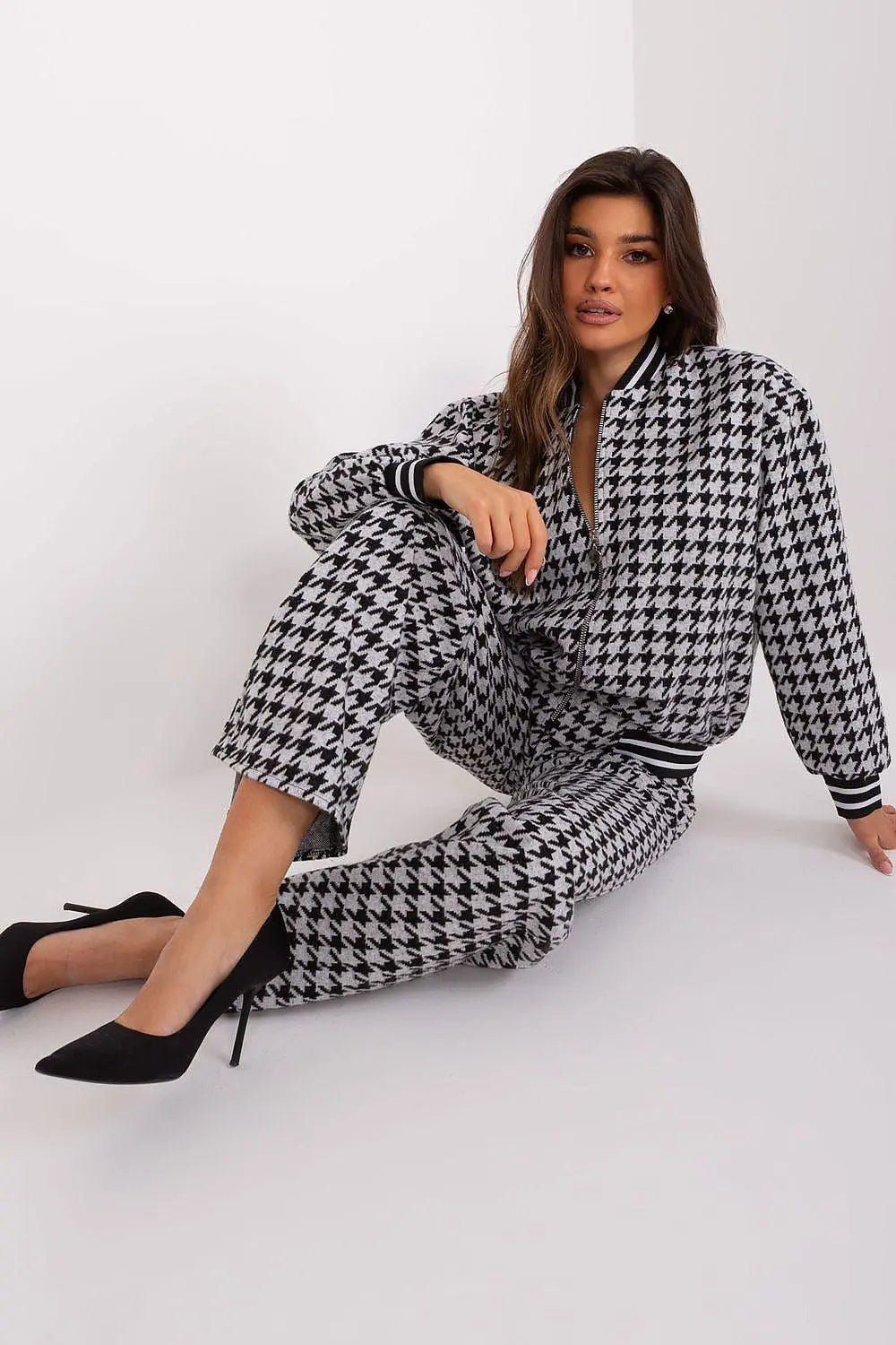 Lakerta zippered sweatshirt with pants - Honesty Sales