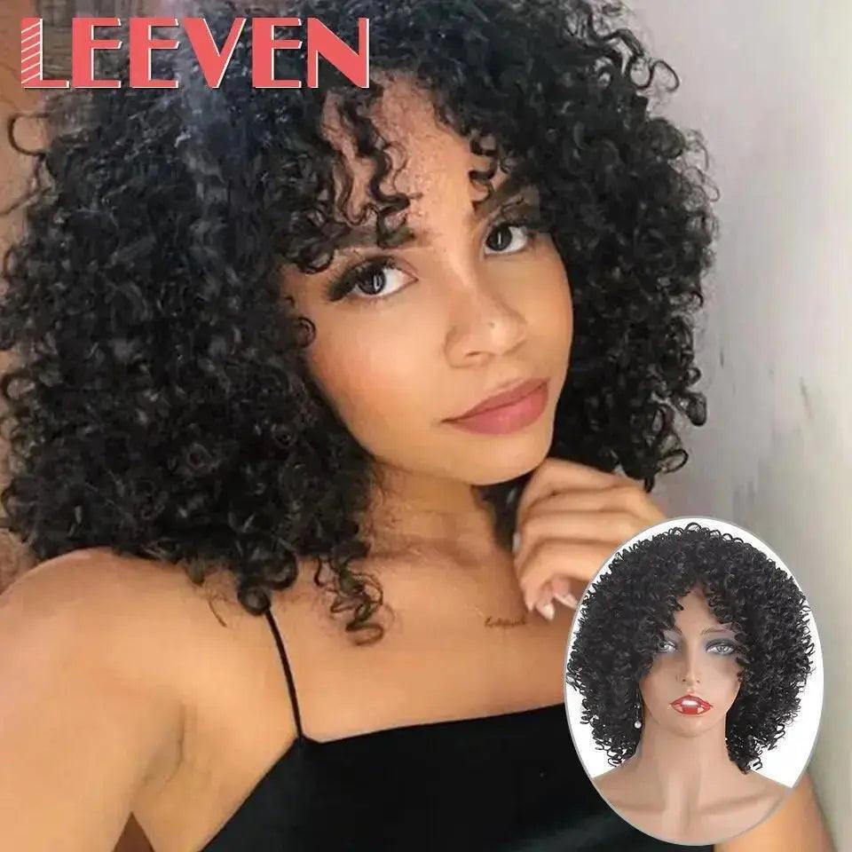 Leeven Afro Kinky Curly Wig 6 inches Synthetic Hair - Honesty Sales