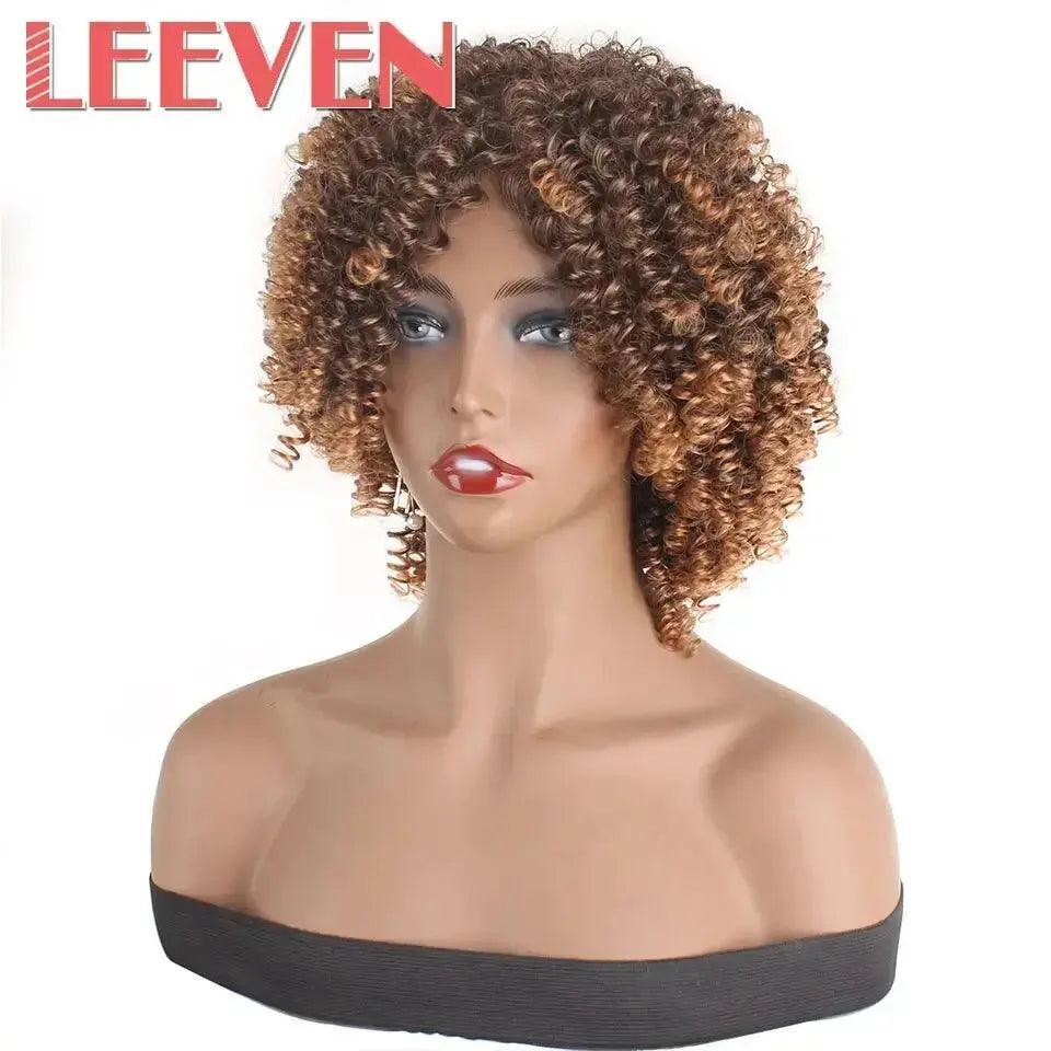 Leeven Afro Kinky Curly Wig 6 pouces Cheveux Synthétiques Image secondaire du produit