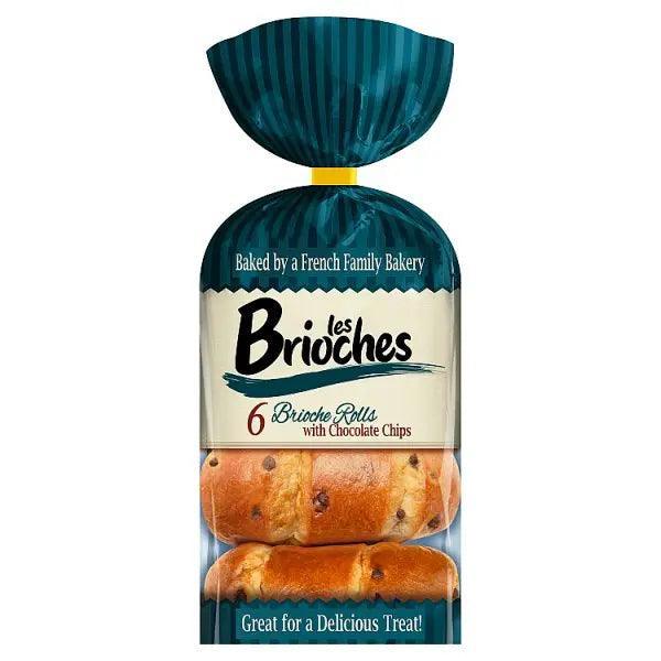 Les Brioches 6 Brioche Rolls with Chocolate Chips 210g - Honesty Sales