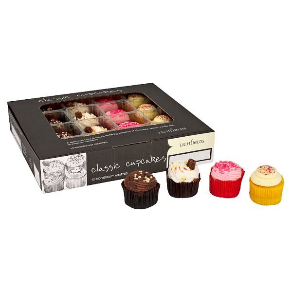 Lichfields 12 Classic Cupcakes (Case of 12) - Honesty Sales
