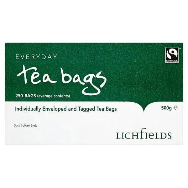 Lichfields Fairtrade Everyday 250 Tea Bags 500g - Honesty Sales Image principale du produit