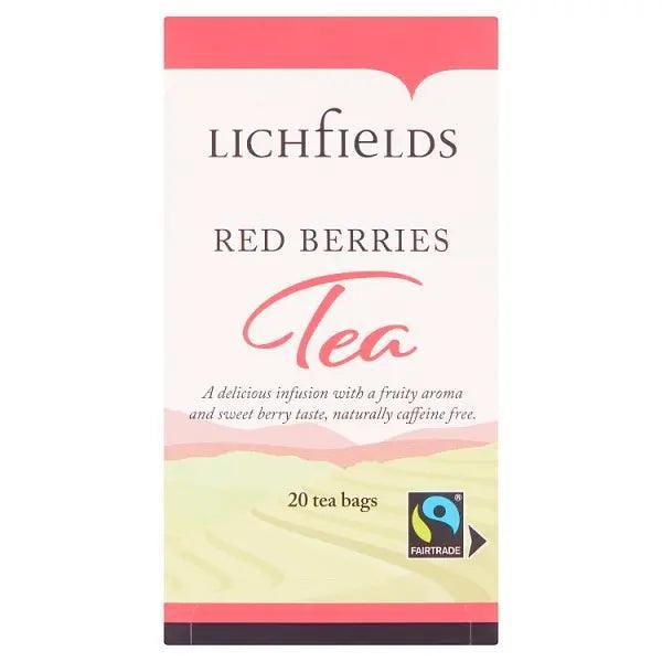 Lichfields Fairtrade Red Berries 20 Tea Bags 40g - Honesty Sales Main image