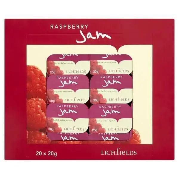 Lichfields Raspberry Jam Individual Portions 20 x 20g - Honesty Sales U.K