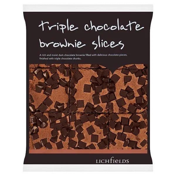 Lichfields Triple Chocolate Brownie Slices 585g (Case of 4) - Honesty Sales