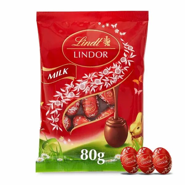 Lindt Lindor Milk Chocolate Easter Mini Eggs Bag 80g (Case of 16) - Honesty Sales