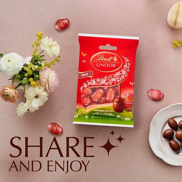 Lindt Lindor Milk Chocolate Easter Mini Eggs Bag 80g (Case of 16) - Honesty Sales