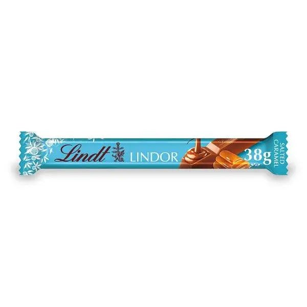 Lindt Lindor Salted Caramel Milk Chocolate Treat Bar 38g (Case of 24) - Honesty Sales