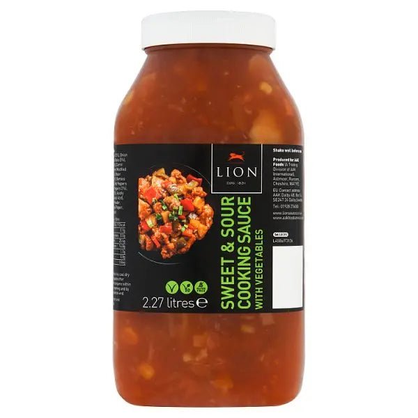 Lion Sweet & Sour Cooking Sauce with Vegetables 2.27 Litres - Honesty Sales