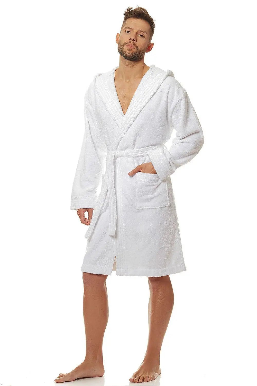 L&L collection men's hooded bathrobe high quality cotton - Honesty Sales