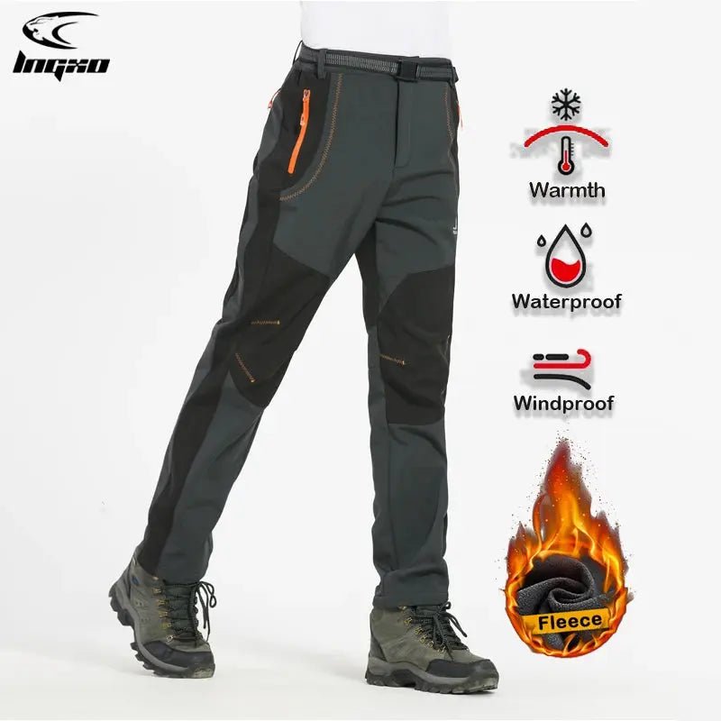 LNGXO Men’s Winter Waterproof Fleece Hiking Pants – Windproof Soft Shell - Honesty Sales
