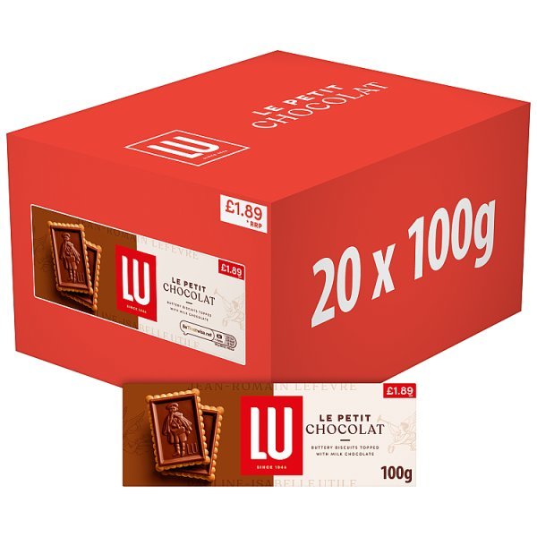 LU Le Petit Chocolat Chocolate Biscuits 100g (20 x 100g) - Honesty Sales