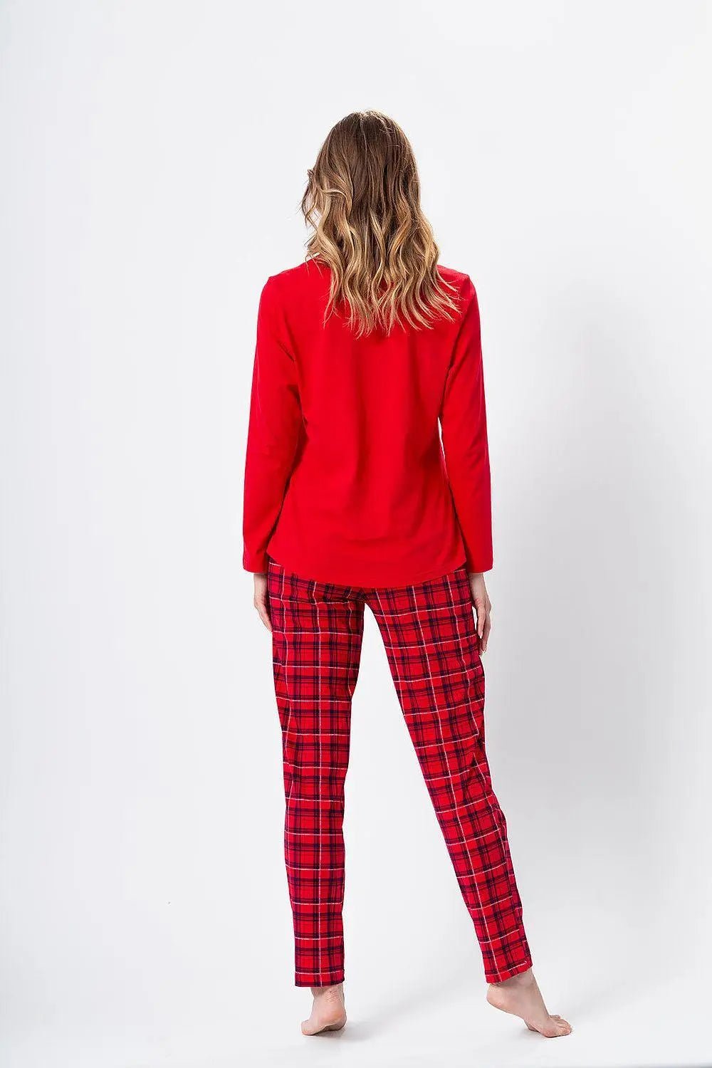 M-Max sleeved shirt and patterned pants womens pajamas - Honesty Sales
