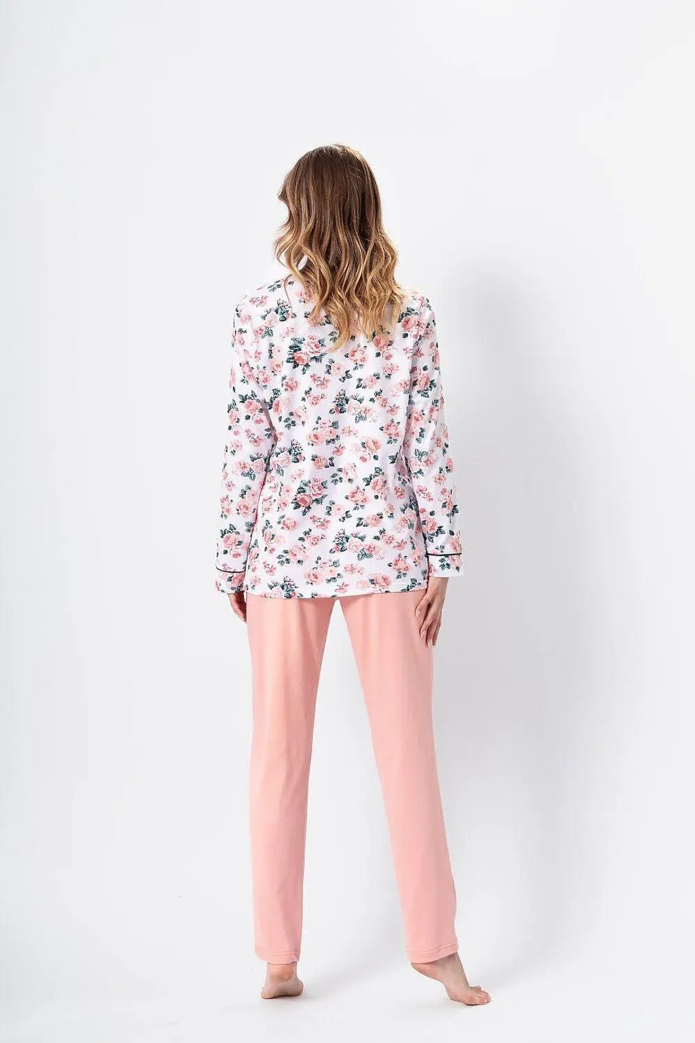 M-Max unbuttoned long pants and t-shirt womens pajamas - Honesty Sales